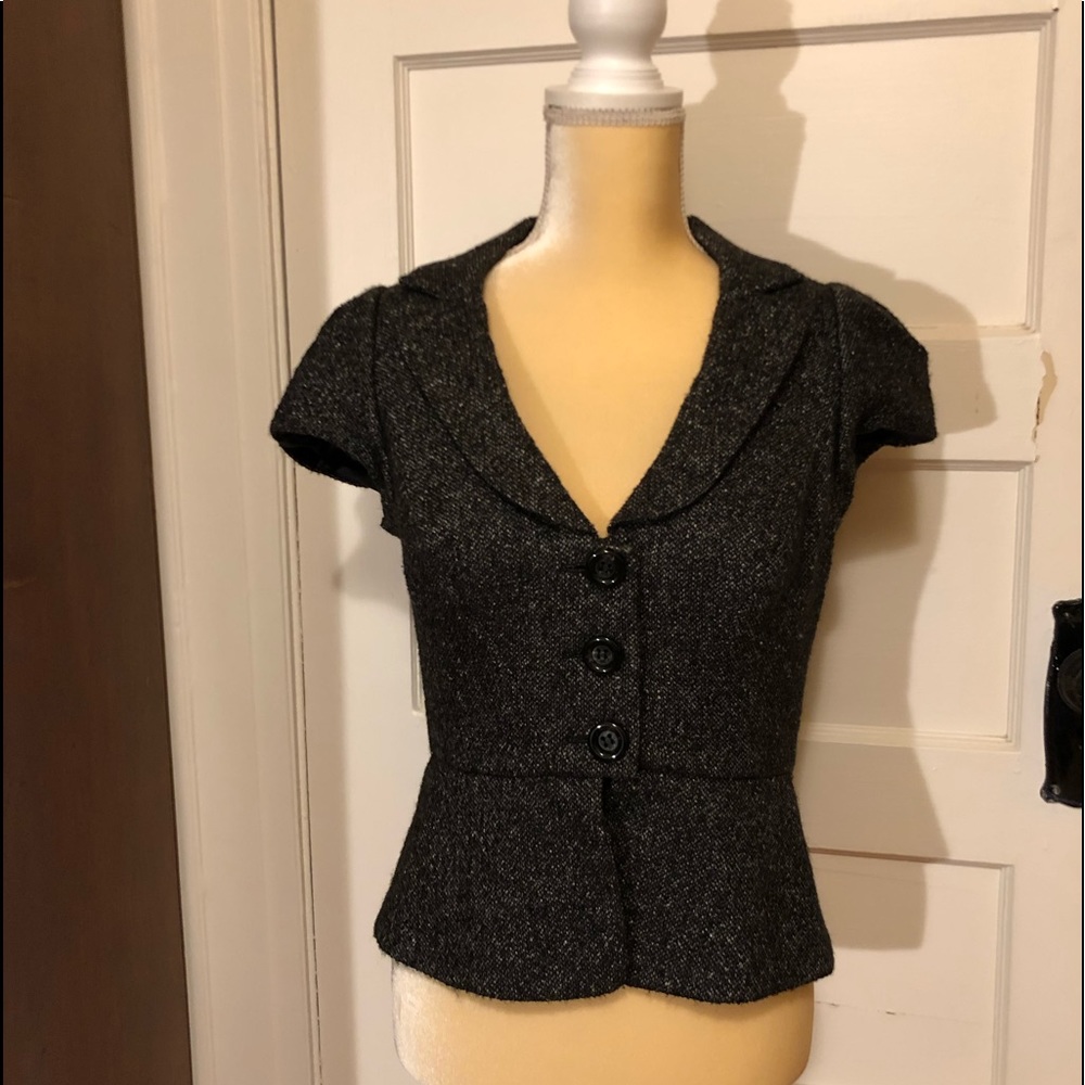 Rebecca Taylor tailored tweed button top